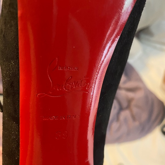 CHRISTIAN LOUBOUTIN BLK LADY VELOUR PUMPS - Picture 11 of 14